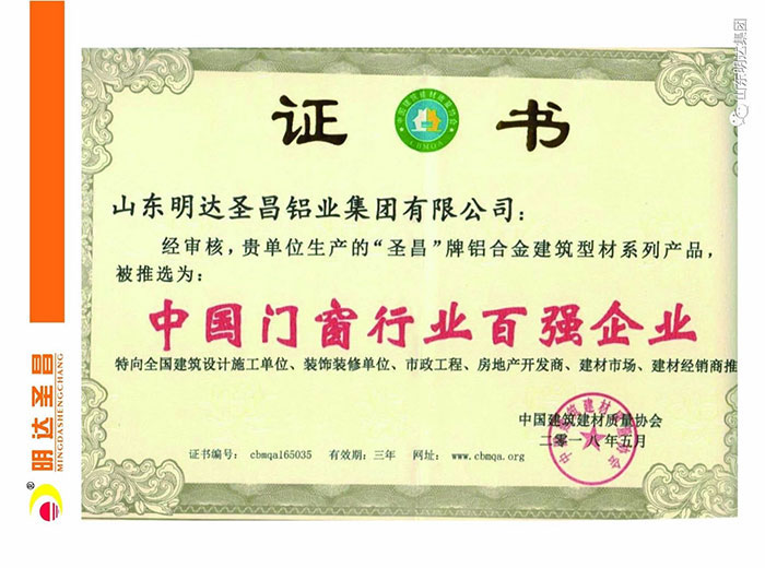 中国门窗行业百强企业